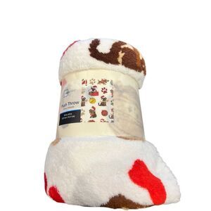 Mainstays Plush Throw blanket with a dog-themed design